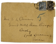 Samuel Clemens Envelope Signed From 1891